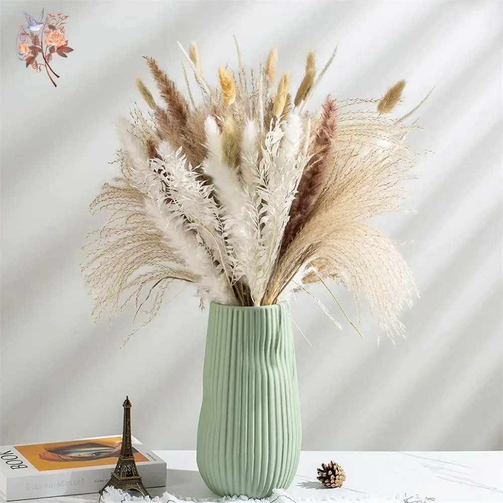 Dried Flower Bouquet - 88pcs Natural Fluffy Dried Pampas Grass