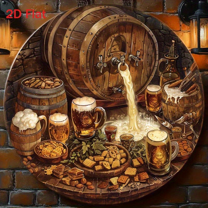 Home Decor Korea - 1Pc Round 2D Flat Aluminum Sign