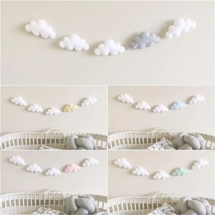 Home Decor Korea - Nordic Felt Cloud Garlands String Wall