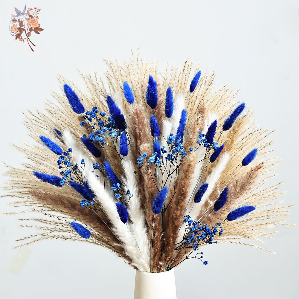 70 Stem Blue Fluffly Rabbit Ta - огляд і ціна Dried Flower Bouquet