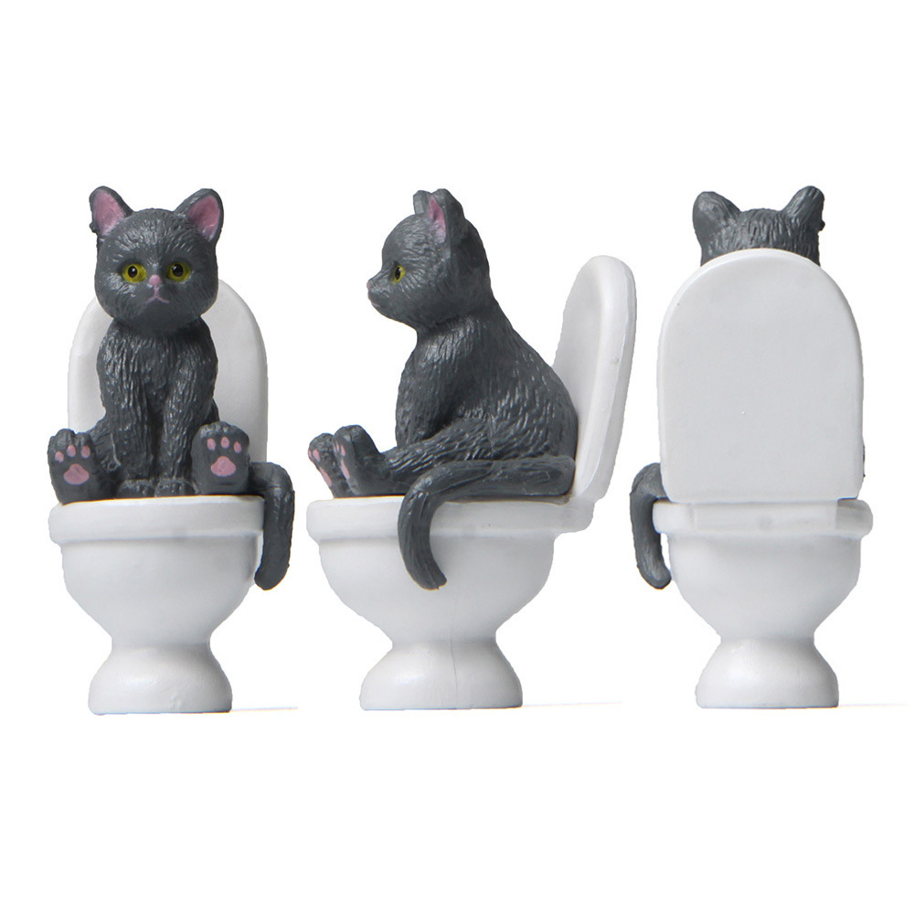 Cat Sit On Figurines Toilet Ca - огляд і ціна Home Decor Korea