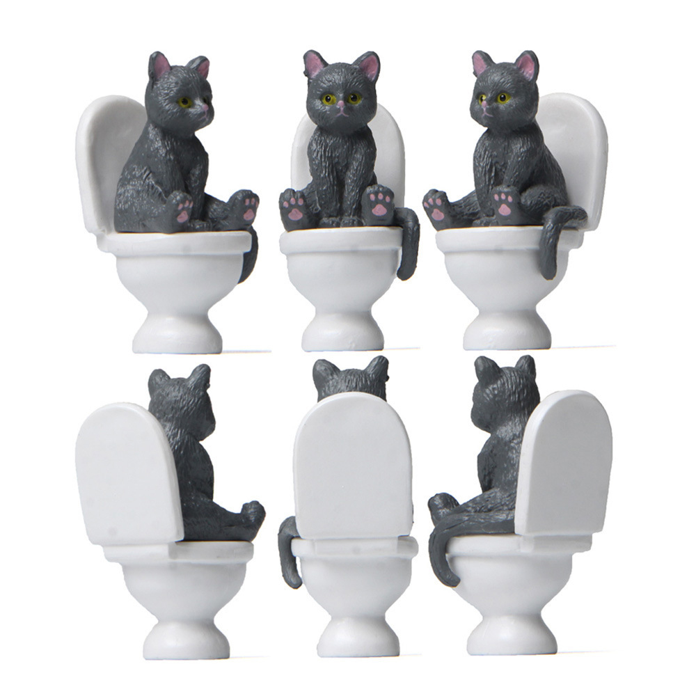 Cat Sit On Figurines Toilet Ca - огляд і ціна Home Decor Korea