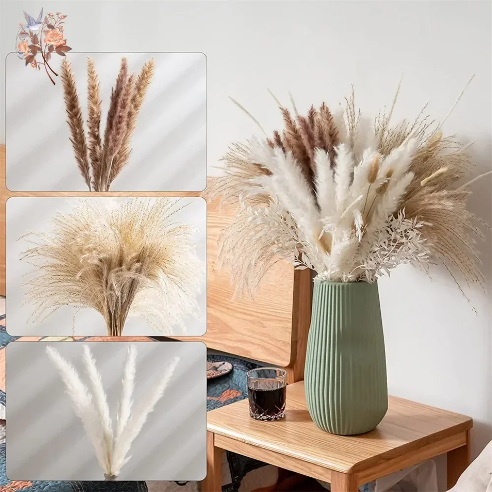 88pcs Natural Fluffy Dried Pam - огляд і ціна Dried Flower Bouquet