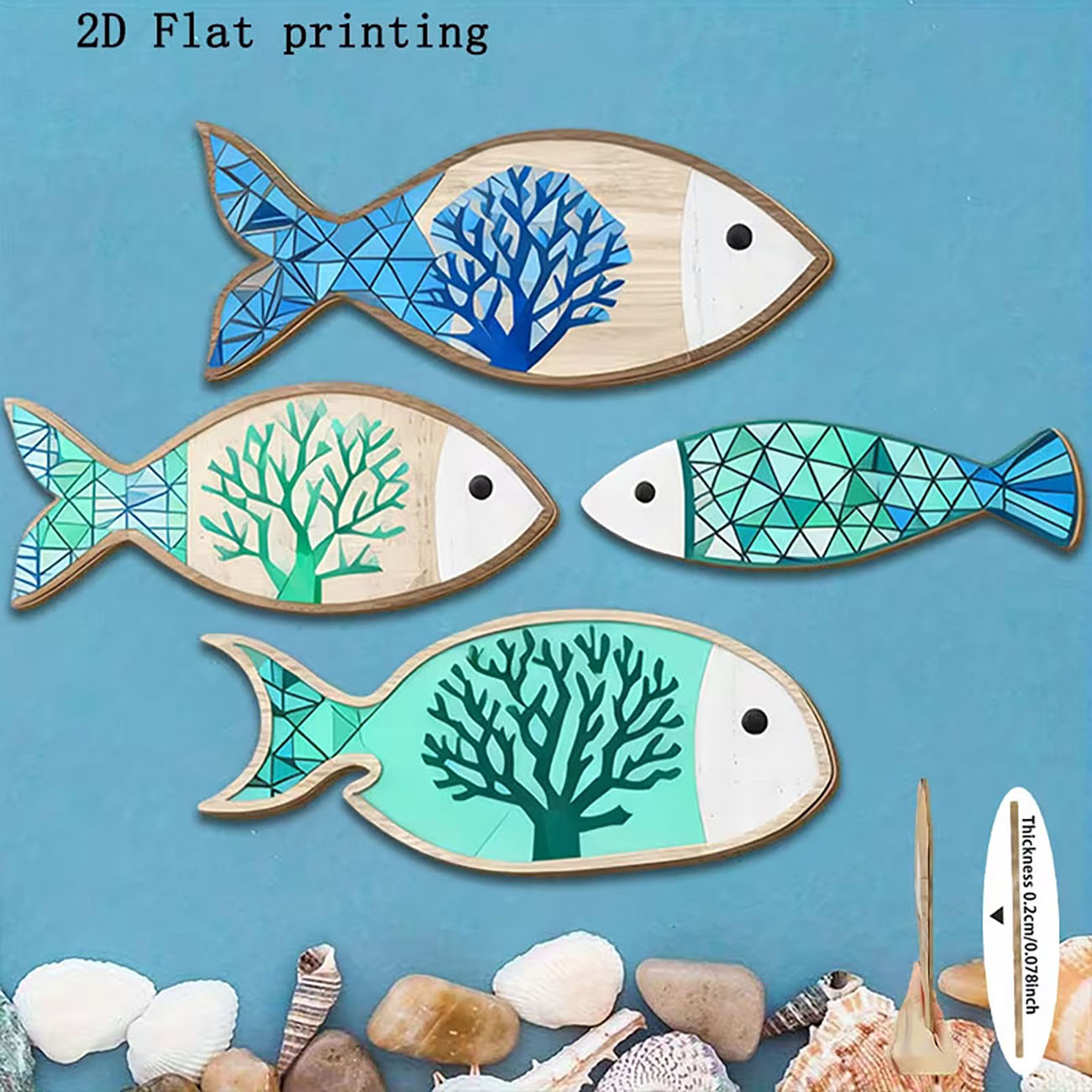 Wooden Coral Fish Wall Decor 2 - огляд і ціна Home Decor Nautical