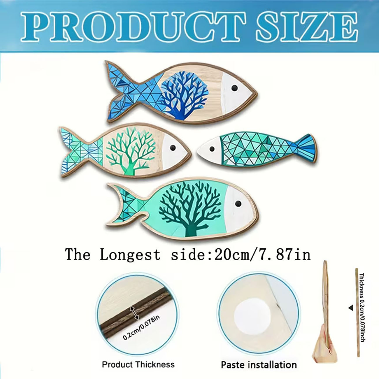 Wooden Coral Fish Wall Decor 2 - огляд і ціна Home Decor Nautical