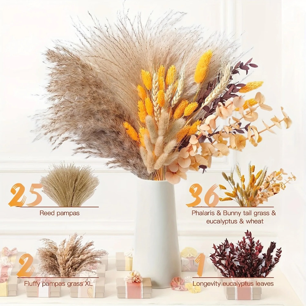 80Pieces Natural Dried Flowers - огляд і ціна Dried Flower Bouquet