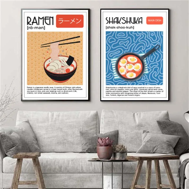 Asian Food Canvas Painting Pos - огляд і ціна Home Decor Korea