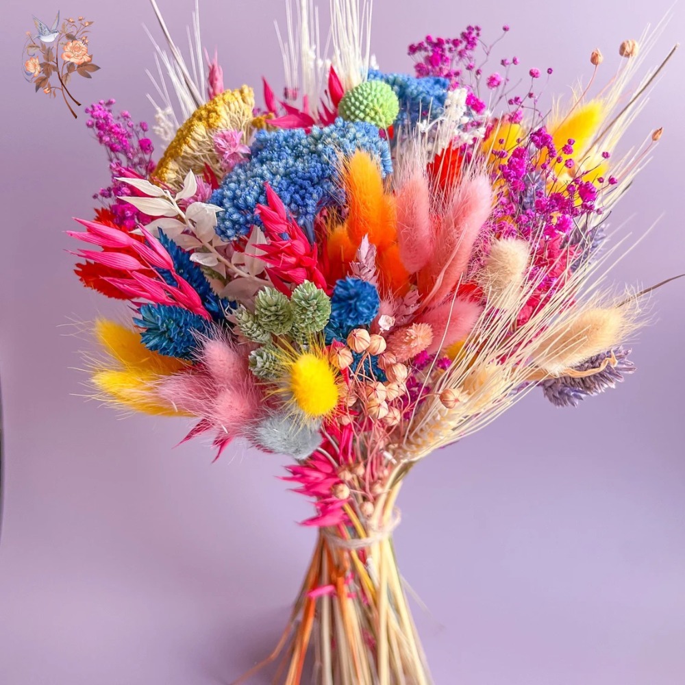 Colorful Dried Flowers Wedding - огляд і ціна Dried Flower Bouquet