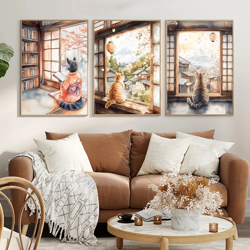 Japanese Black Cat Bathing Moo - огляд і ціна Home Decor Japandi