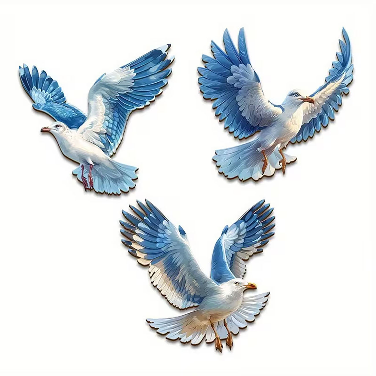 3 Pcs Wooden Seagull Wall Deco - огляд і ціна Home Decor Nautical