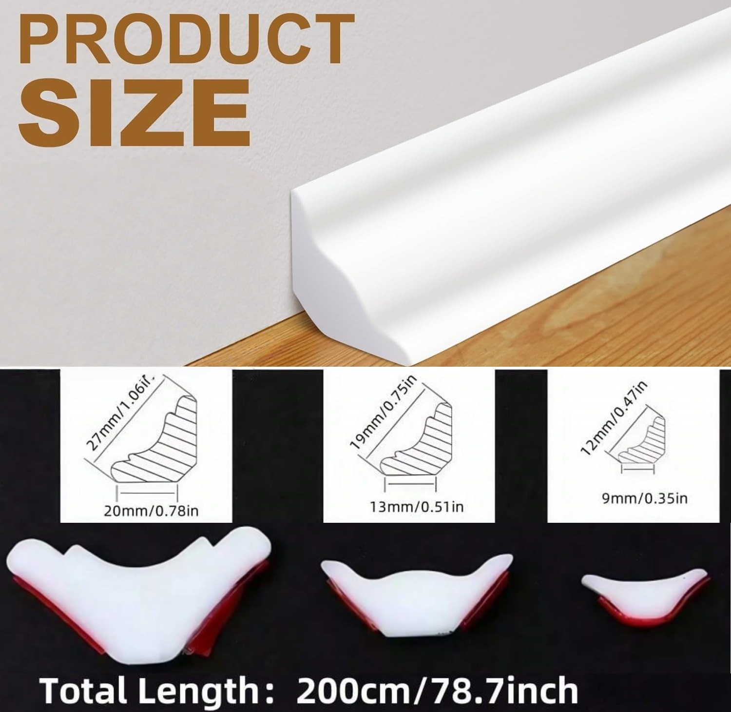 1pc Self-Adhesive TPE Material - огляд і ціна Home Decor Wall Molding